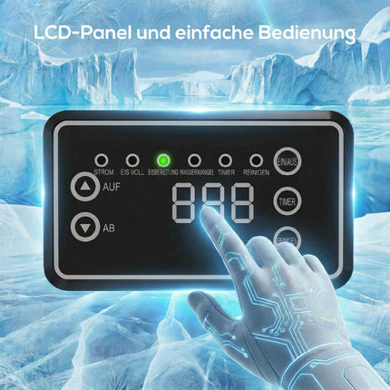 Kommerzieller Eiswürfelbereiter, 5 kg/24 h, Edelstahl, 13 kg Speicher