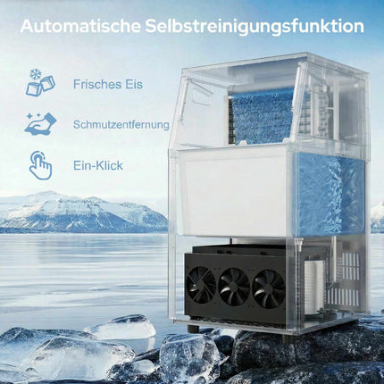 Kommerzieller Eiswürfelbereiter, 5 kg/24 h, Edelstahl, 13 kg Speicher