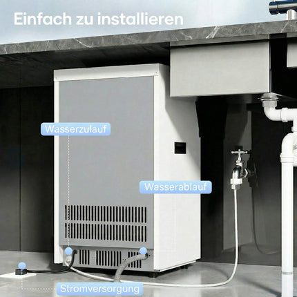 Kommerzieller Eiswürfelbereiter, 5 kg/24 h, Edelstahl, 13 kg Speicher