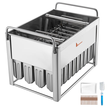 Commercial Popsicle Molds, 40-Cavity Stainless Steel with Sticks
