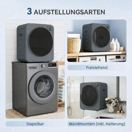 Compact 4kg Clothes Dryer, 5 Programs, Stainless Drum