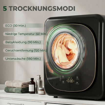 Kompakter 4 kg Wäschetrockner – Touch-Steuerung, 5 Programme