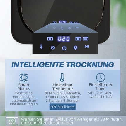 Kompakter 4 kg Ablufttrockner mit UV-Sterilisation, Schwarz