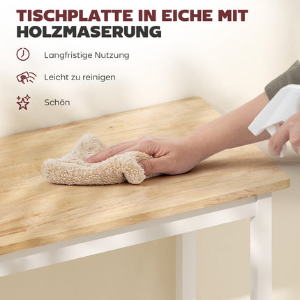Kompakter Bartisch für 2 Personen, Eichendekor, Kautschukholz