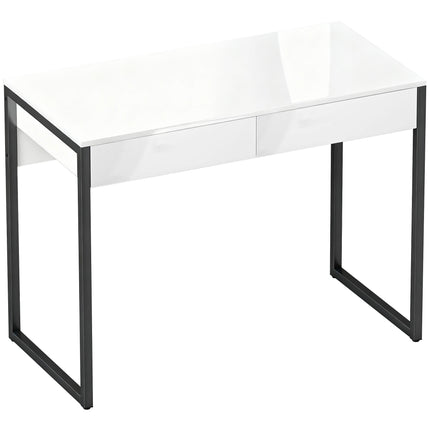Compact Black Desk with 2 Drawers – 100 x 50 cm