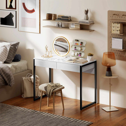 Compact Black Desk with 2 Drawers – 100 x 50 cm