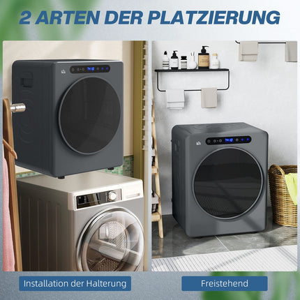 Kompakter Wäschetrockner, 4 kg Fassungsvermögen, 6 Programme, Touch-Steuerung