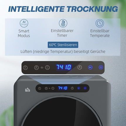 Kompakter Wäschetrockner, 4 kg Fassungsvermögen, 6 Programme, Touch-Steuerung