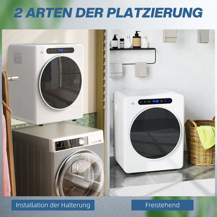 Kompakter Wäschetrockner, 4 kg Fassungsvermögen, Touch-Bedienung, Weiß