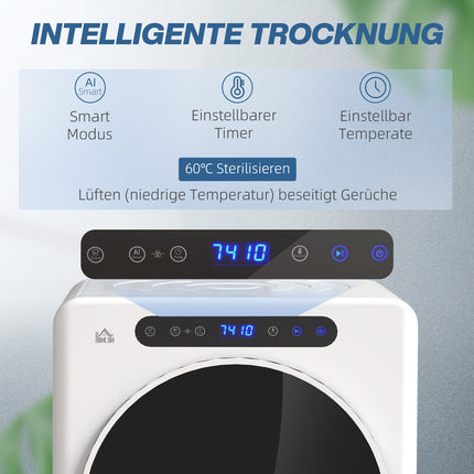 Kompakter Wäschetrockner, 4 kg Fassungsvermögen, Touch-Bedienung, Weiß