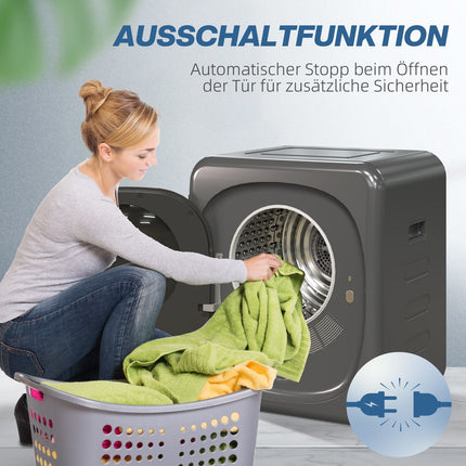 Kompakter Wäschetrockner mit UV-Sterilisation, 4 kg Fassungsvermögen