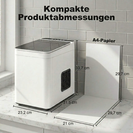 Compact Ice Maker, Self-Cleaning, 1.5L Tank, White