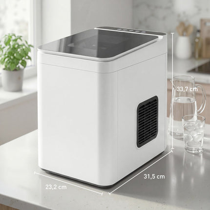 Compact Ice Maker, Self-Cleaning, 1.5L Tank, White