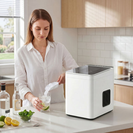 Compact Ice Maker, Self-Cleaning, 1.5L Tank, White