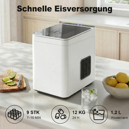 Compact Ice Maker, Self-Cleaning, 1.5L Tank, White
