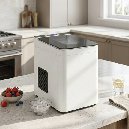Compact Ice Maker, Self-Cleaning, 1.5L Tank, White
