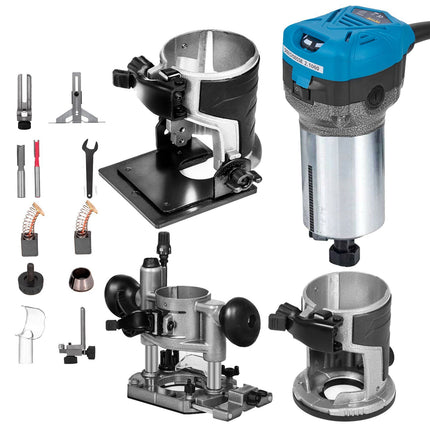 Compact Router 800W, Variable Speed, Plunge and Tilt Base