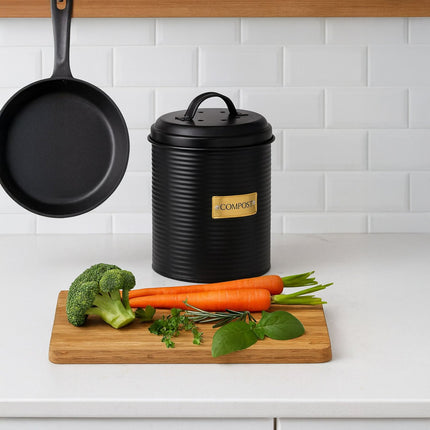 Komposteimer mit Geruchsfilter, 2,5 l Fassungsvermögen