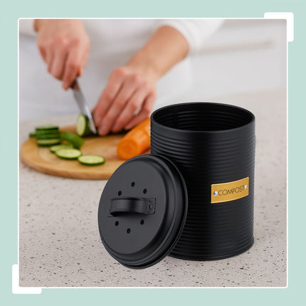 Komposteimer mit Geruchsfilter, 2,5 l Fassungsvermögen