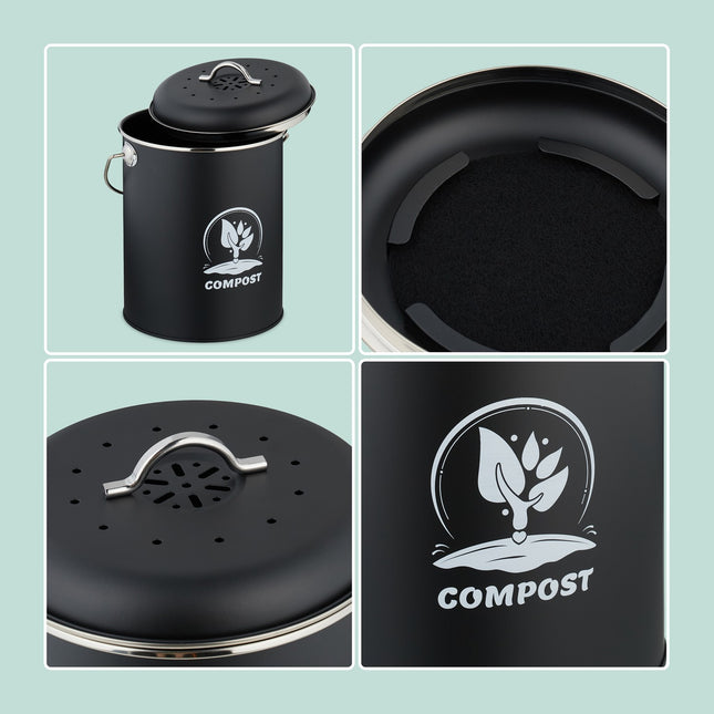 Compost Bin with Odour Filter, 5.5 Litre Capacity