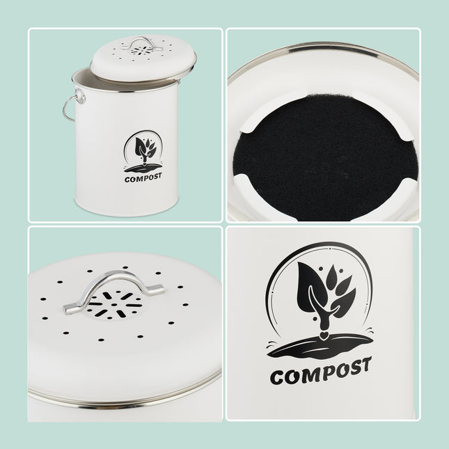 Compost Bin with Odour Filter, 5.5 Litre Capacity
