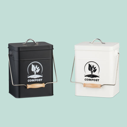 Kompostbehälter mit Geruchsfilter, 6 Liter Fassungsvermögen