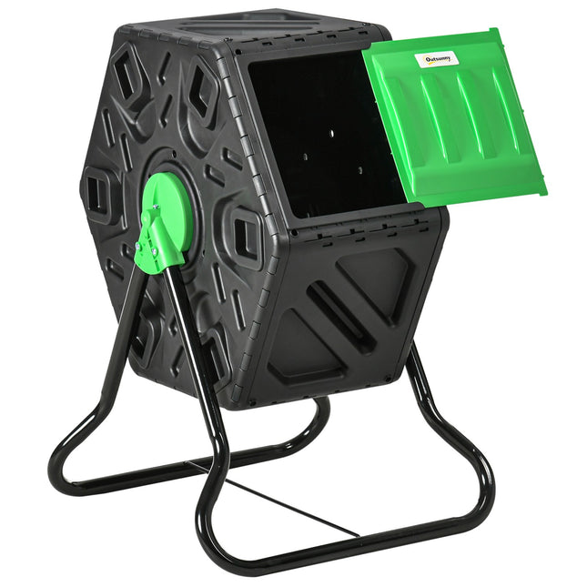 Rotating 65L plastic composter - weatherproof with ventilation