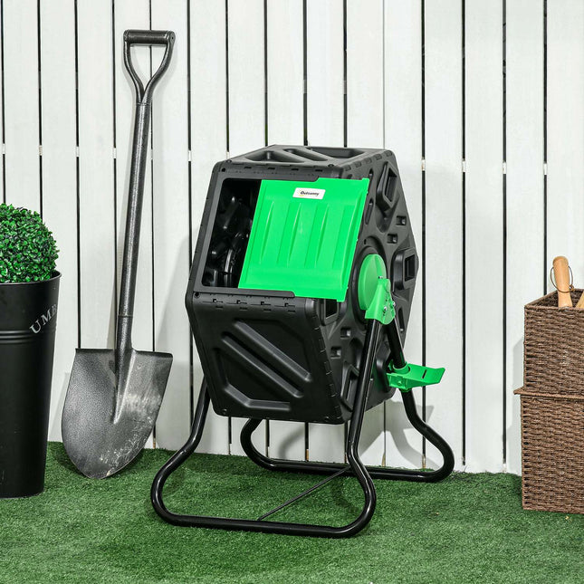 Rotating 65L plastic composter - weatherproof with ventilation