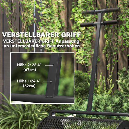 Kompoststreuer 300L mit T-Griff für Rasen