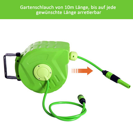Automatischer Luftschlauchaufroller, 11m, 180° drehbar, grün