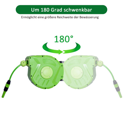 Automatischer Luftschlauchaufroller, 11m, 180° drehbar, grün