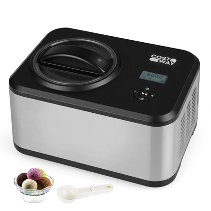 Kompressor-Eismaschine 1,5L, Edelstahl, LCD-Timer