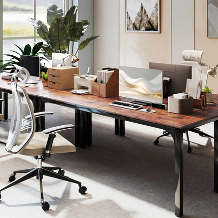 Computer Desk 200 x 60 cm, Industrial Rustic Brown, Steel Frame