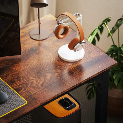 Computer Desk 200 x 60 cm, Industrial Rustic Brown, Steel Frame