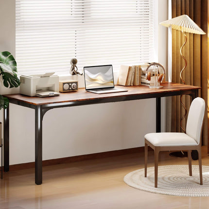 Computer Desk 200 x 60 cm, Industrial Rustic Brown, Steel Frame