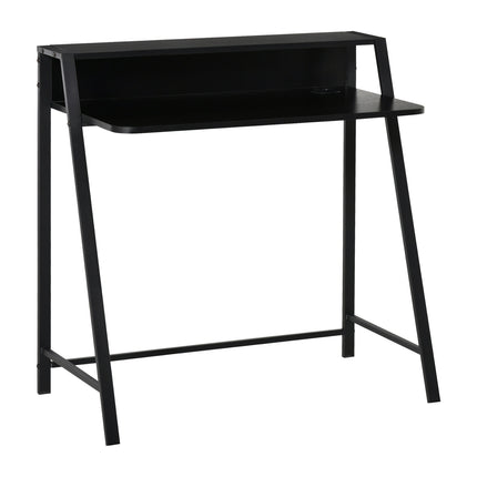 Computer table, Black Metal, Shelf & Cable management