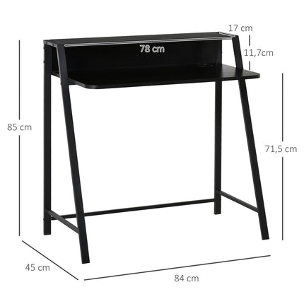 Computer table, Black Metal, Shelf & Cable management