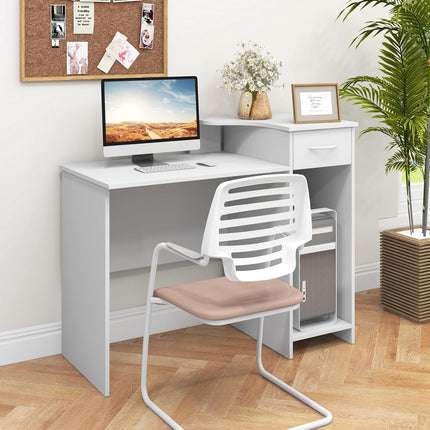 Computer Desk With Adjustable Shelf, Drawer, Cable Hole