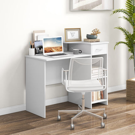 Computer Desk With Adjustable Shelf, Drawer, Cable Hole