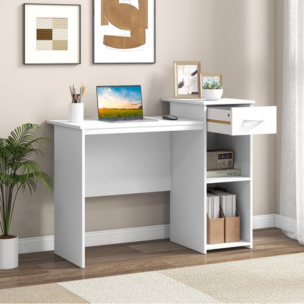 Computer Desk With Drawer, Adjustable Shelf, Cable Hole