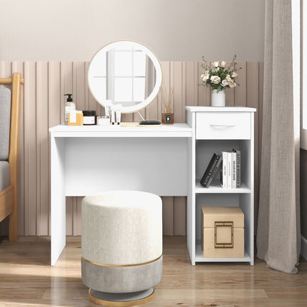 Computer Desk With Drawer, Adjustable Shelf, Cable Hole
