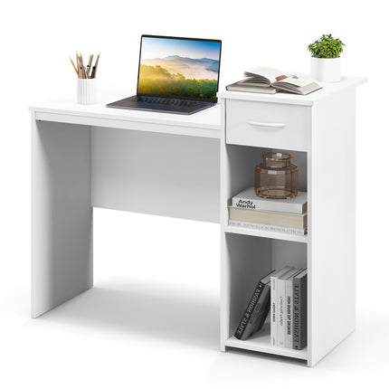 Computer Desk With Drawer, Adjustable Shelf, Cable Hole