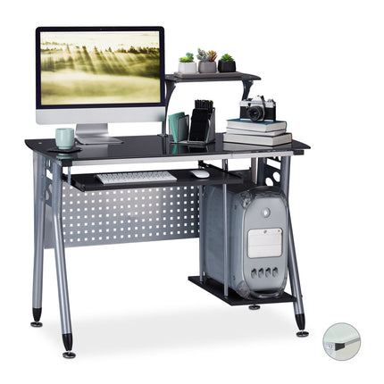 Computertisch mit Glasplatte