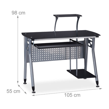 Computertisch mit Glasplatte