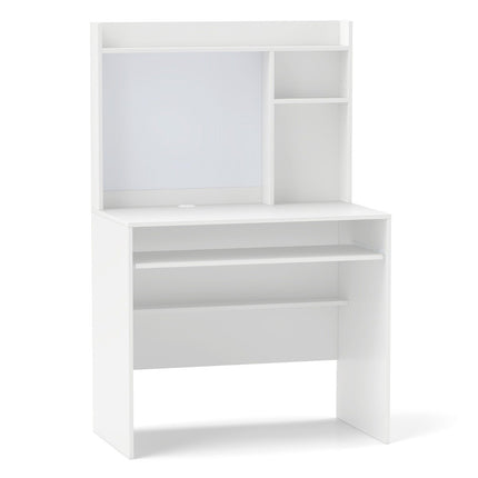 Computertisch mit Magnetpinnwand Home Office Schreibtisch Modern PC Tisch Weiß