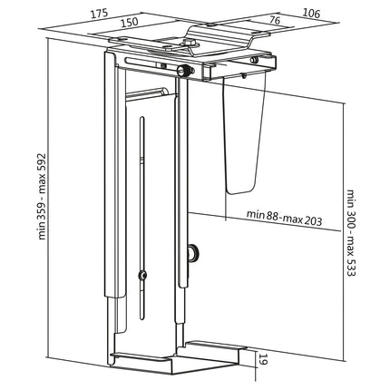 Computerhalterung Tisch/Wand verstellbar