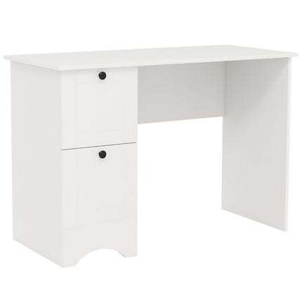 Computer table with 2 drawers, desk, robust gaming table, dressing table, laptop table, white