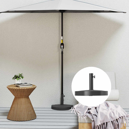 Concrete Half-Round Umbrella Base, 32/38/48mm Pole