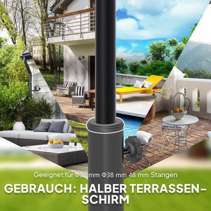 Concrete Half-Round Umbrella Base, 32/38/48mm Pole