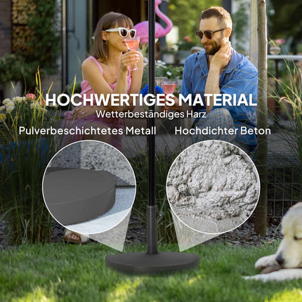 Concrete Half-Round Umbrella Base, 32/38/48mm Pole